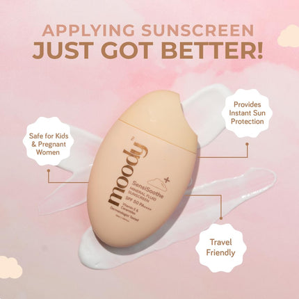 Moody SensiSoothe Mineral Brightening Sunscreen Serum with Ceramides & Rice | Sunscreen-50ML