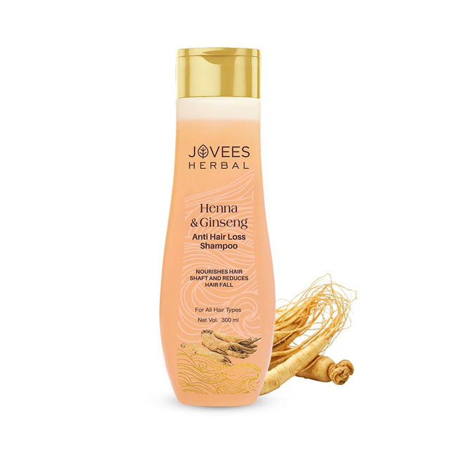 Jovees Herbal Henna & Ginseng Anti Hair Fall Shampoo for All Hair Types | Men & Women - 300ml