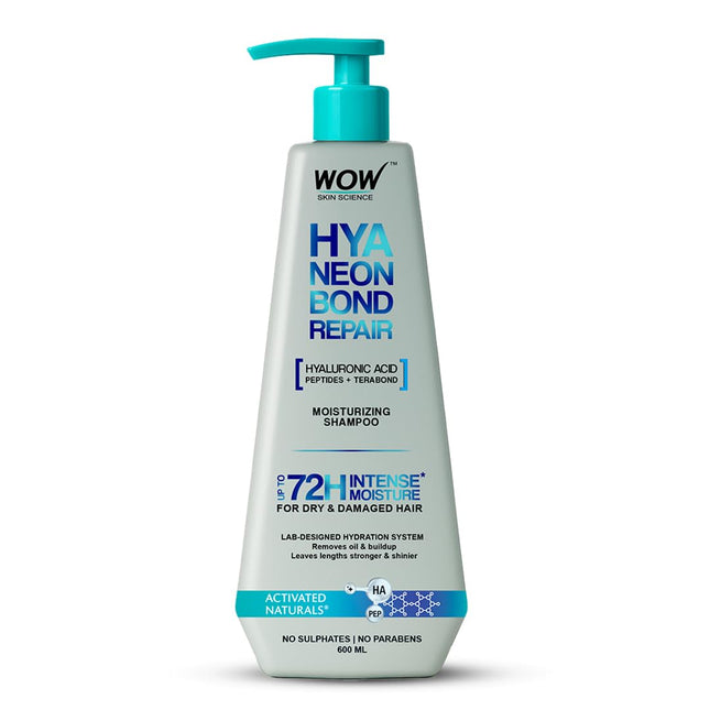 WOW Skin Science HyaNeon Bond Repair Hyaluronic Shampoo for Dry & Damaged Hair-600ml