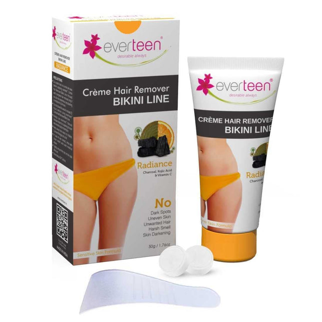 Everteen Radiance Bikini Line Hair Remover Charcoal, Kojic Acid And Vitamin C - 50g