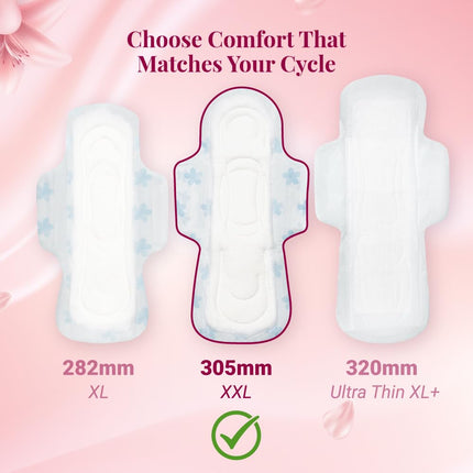 NIINE Naturally Soft XXL Sanitary Pads for Women | 40 Pads | 305MM
