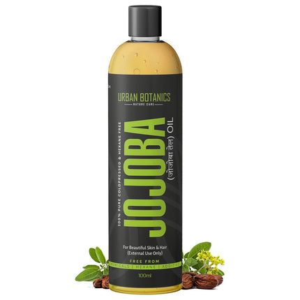 UrbanBotanics Cold Pressed Jojoba Oil for Skin & Hair - Virgin & Unrefined - 100ml