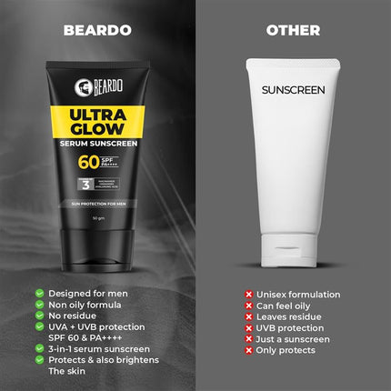 Beardo Ultra Glow Serum Sunscreen SPF 60+ PA++++ 50g
