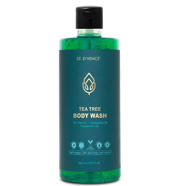 ST. D'VENCE Tea Tree Body Wash Shower Gel with Eucalyptus & Peppermint Oil for Women & Men- 500ml
