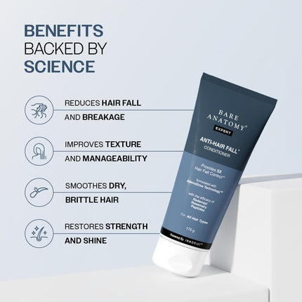 Bare Anatomy Anti-Hair Fall Conditioner with Redensyl, Rosemary & Peptides For All Hair Types | 175gm