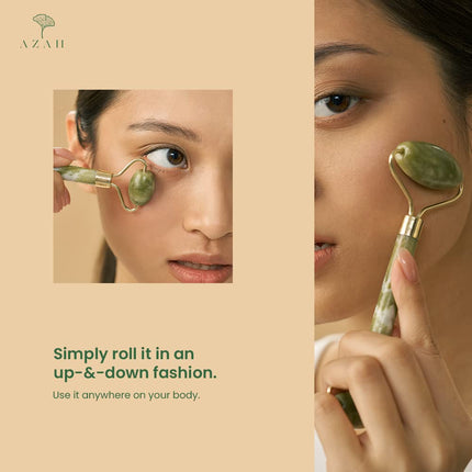 AZAH Gua Sha Stone and Jade Roller for Face Massage