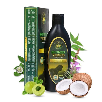 Bhumika Vedics Herbal Hair Oil Indigofera,Aloe vera,Neem, Amla, Bhringraj and Coconut Oil 200 ml