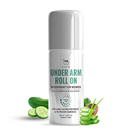 TNW-THE NATURAL WASH Underarm Roll-On Deodorant  With Cucumber, Aloe Vera, Coconut Oil & Hyaluronic Acid- 50ml