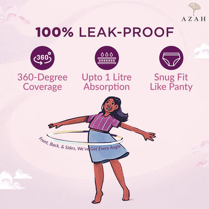 Azah Teen Disposable Period Panty for Girls Pack of 5