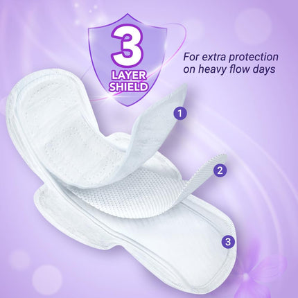 NIINE Dry Comfort Ultra Thin XL+ Sanitary Napkins (Pack of 1) 50 Pads|320mm