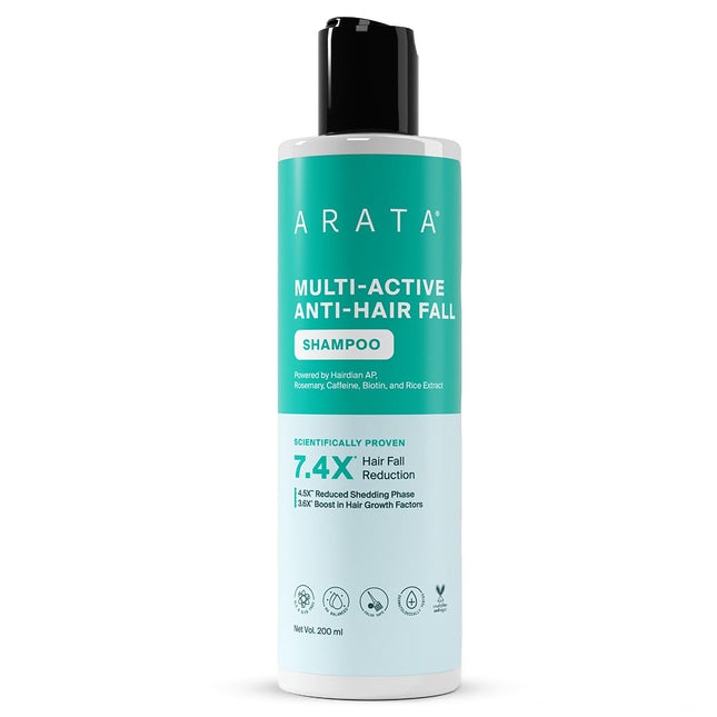 Arata Multi-Active Anti-Hair Fall Shampoo for 7.4X Hair Fall Rosemary 200ml