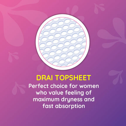 Bella Ultra Night Drai Pads Women|Sanitary Napkins Size Xxl|Pack Of 1|14 Pcs
