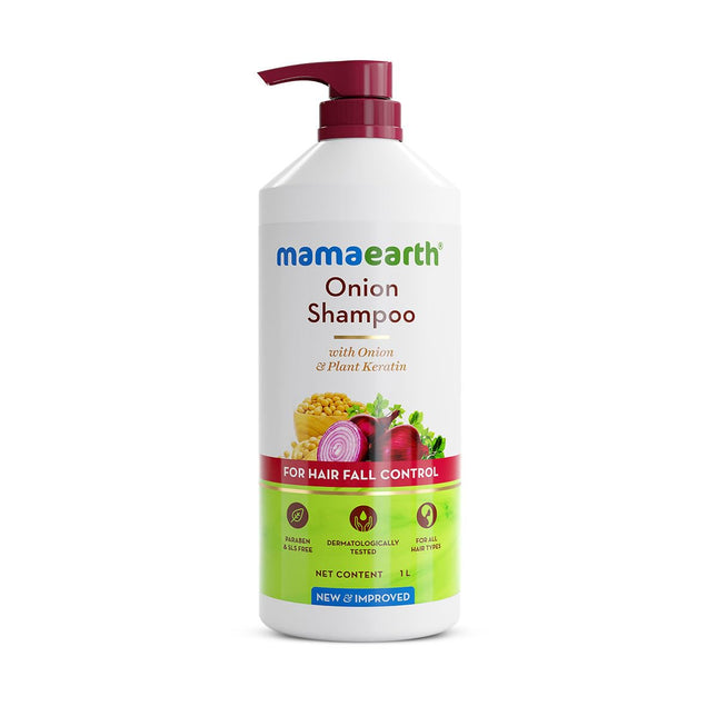 Mamaearth Onion Shampoo for Hair Growth and Hair Fall Control For Men & Women