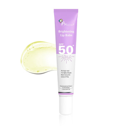 Fixderma Brightening Lip Balm With SPF 50 PA+++ 4% Kojic Acid, 2% Alpha Arbutin | Moisturizes-15ml
