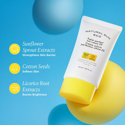 The Face Shop Naturalsun Eco Super Perfect Unisex Sun Cream Sunscreen with SPF 50+ PA +++ 45ml