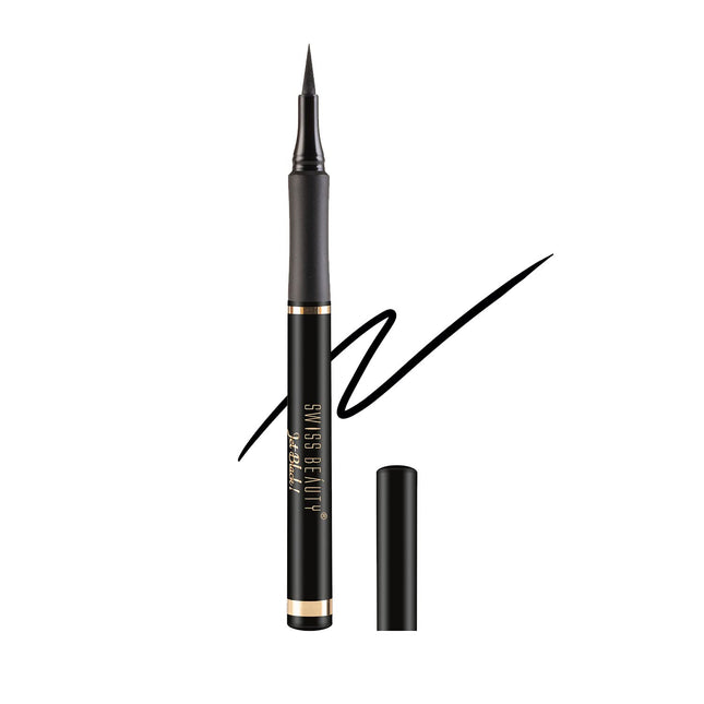 SWISS BEAUTY Waterproof Glossy Eyeliner Black, 1.2Ml