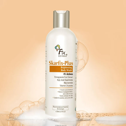 Fixderma Skarfix Plus Brightening Body Wash with 4% Actives (Kojic Acid, Niacinamide Acid, & Vitamin E)-200ml