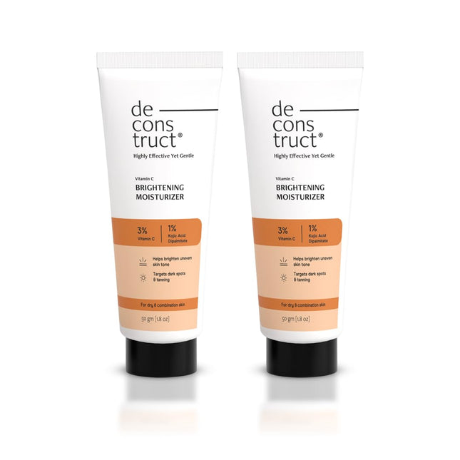 Deconstruct Brightening Face Cream | 5% Niacinamide + 1% Kojic Acid + 5%VitaminC + VitaminE Pack of 2