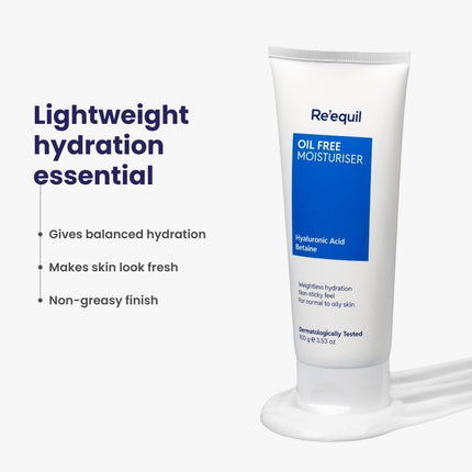 Re'equil Oil Free Moisturizer Cream With Hyaluronic Acid & Betaine-100gm
