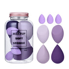 MACPLUS Makeup Sponge Set Blender with Egg Case, Soft Sponge Multicolor 4 Big + 3 Mini -7 Pcs set
