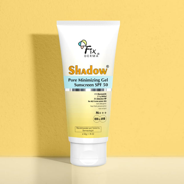 Fixderma Shadow Pore Minimizing Gel Sunscreen SPF 50 PA+++ with 4% Niacinamide -50GM