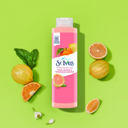 St. Ives Exfoliating Body Wash| Pink Lemon & Mandarin Orange extracts |Shower gel-650ml