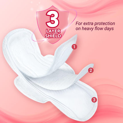 NIINE Naturally Soft Ultra Thin XL+ Sanitary Napkins |320mm (Pack of 1) 50 Pads