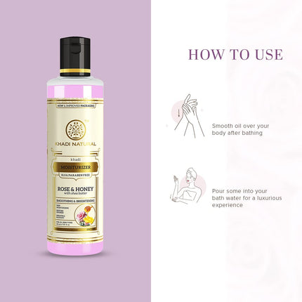 Khadi Natural Moisturising Lotion, Rose and Honey-210ml