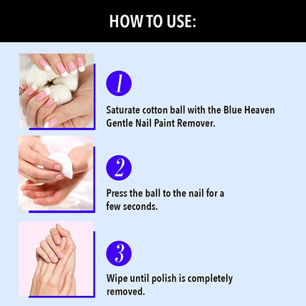 Blue Heaven Gentle Nail Paint Remover, Infused with Vitamin E and Nail Conditioner-125ml