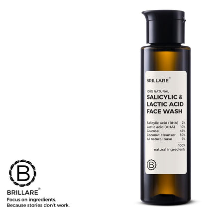 Brillare 2% Salicylic Acid Face Wash With Lactic Acid & Zinc