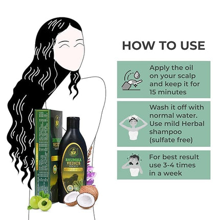 Bhumika Vedics Herbal Hair Oil Indigofera,Aloe vera,Neem, Amla, Bhringraj and Coconut Oil 200 ml