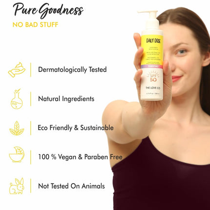 THE LOVE CO Sunscreen Body Lotion SPF 50 PA++++ - Broad Spectrum UVA & UVB- 200ml (Pack of 2)