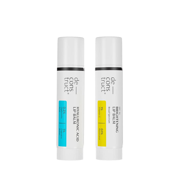 Deconstruct Bright & Hydrate Lip Duo | 1% Vitamin C & 0.1% Resorcinol And 0.2% Hyaluronic Acid & 1% Cupuacu Butter Lip Balm-4Gm Pack Of 2
