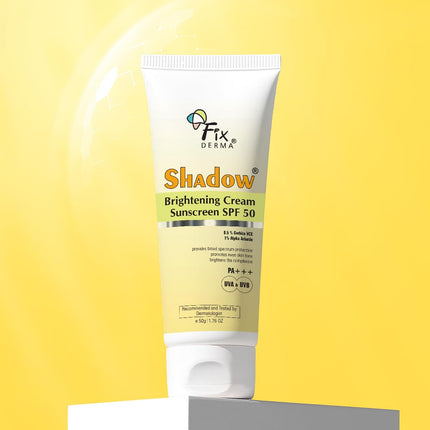 Fixderma Shadow Brightening Sunscreen SPF50 PA+++ with 1% Alpha Arbutin-50GM