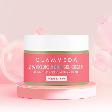 Glamveda 2% Kojic Acid Gel Cream with Niacinamide & Alpha Arbutin - 50gm