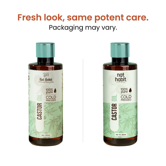 Nat Habit Cold Pressed 100% Pure Castor (Arandi) Oil -200 ml