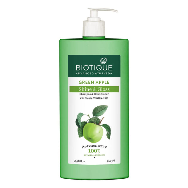 Biotique Green Apple Shine & Gloss Shampoo & Conditioner -All Skin Types | 650ml