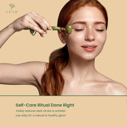 AZAH Gua Sha Stone and Jade Roller for Face Massage