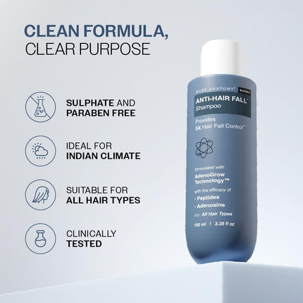 Bare Anatomy Anti Hair Fall Shampoo Biotin Adenosine, & Peptides  100ml