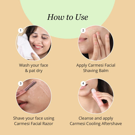 Carmesi Pre-Shave Face Shaving Balm for Women, 50g