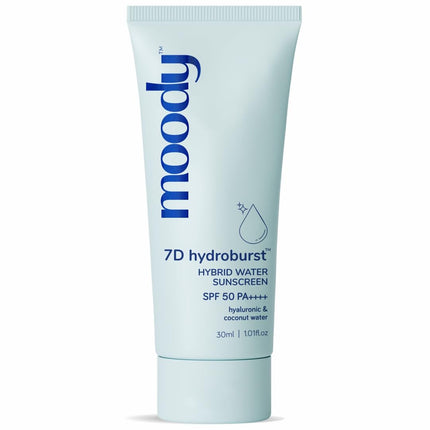 Moody Hydro Burst Water Sunscreen With Hyaluronic & SPF 50 PA +++ UVA/B Protection-30ml