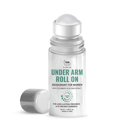TNW-THE NATURAL WASH Underarm Roll-On Deodorant  With Cucumber, Aloe Vera, Coconut Oil & Hyaluronic Acid- 50ml