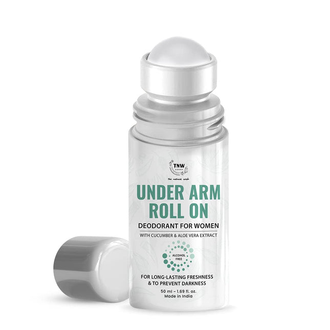 TNW-THE NATURAL WASH Underarm Roll-On Deodorant  With Cucumber, Aloe Vera, Coconut Oil & Hyaluronic Acid- 50ml