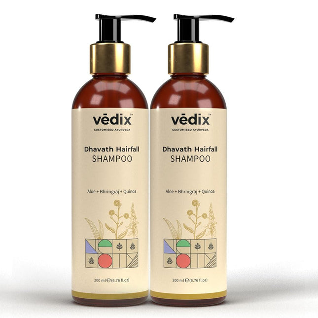 Vedix Dhavath Hair Fall Control Shampoo For Normal-Oily Hair | Ayurvedic Shampoo for Men & Women | Combo Pack | 200 ml x2
