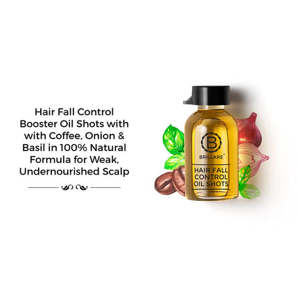 Brillare 40% Onion Oil shots for Hair Fall 0.5% Bakuchiol & 45% Coconut Oil