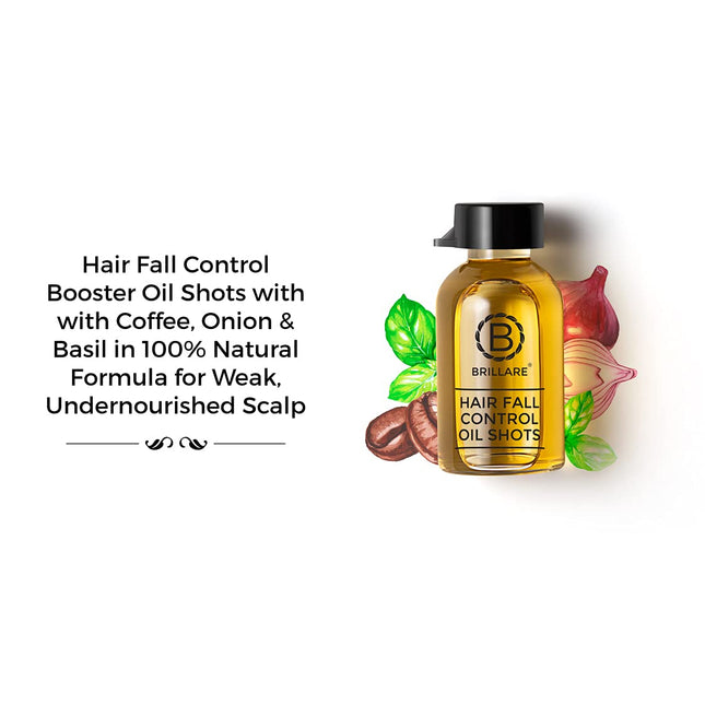 Brillare 40% Onion Oil shots for Hair Fall 0.5% Bakuchiol & 45% Coconut Oil