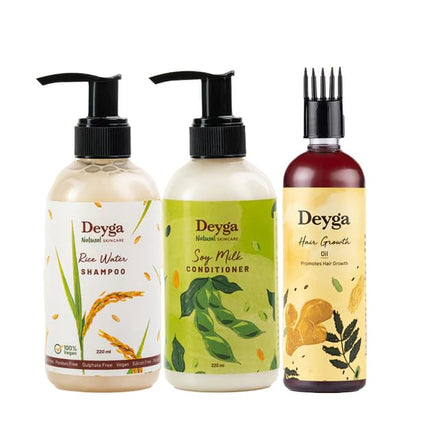 Deyga Hair Care Combo - ( Hair Growth Oil + Rice water Shampoo + Soy milk conditioner)