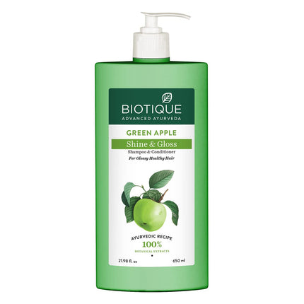 Biotique Green Apple Shine & Gloss Shampoo & Conditioner -All Skin Types | 650ml