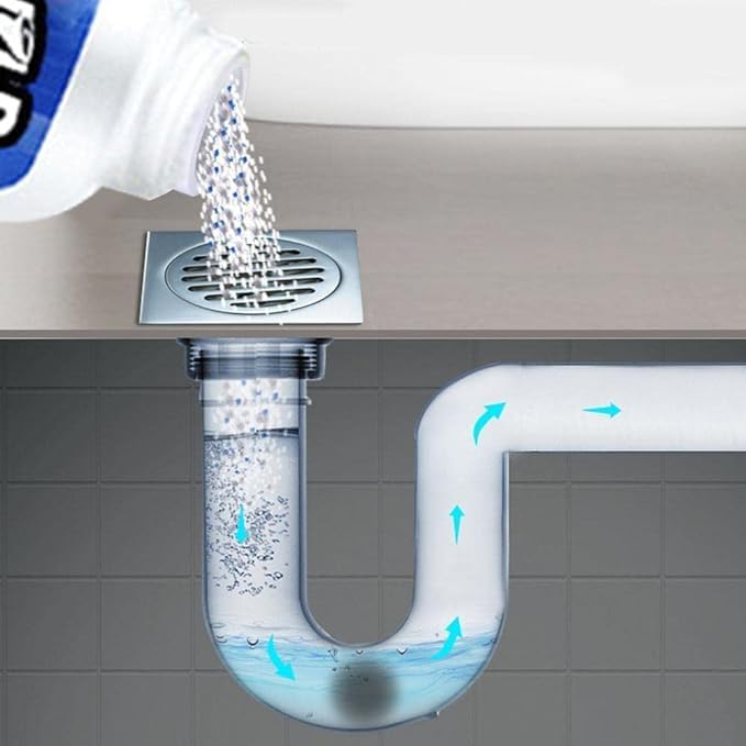 Sink & Drain Cleaner Powder | Powerful & Clog Remover Sink Cleaning Powder | Automatic Toilet Blockage Cleaner, Removes Clogs, Blockage in Washbasin, Septic Tank, Sinks, Pipes