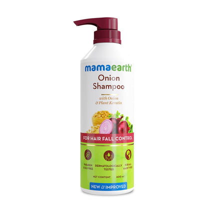 Mamaearth Onion Shampoo for Hair Growth and Hair Fall Control For Men & Women